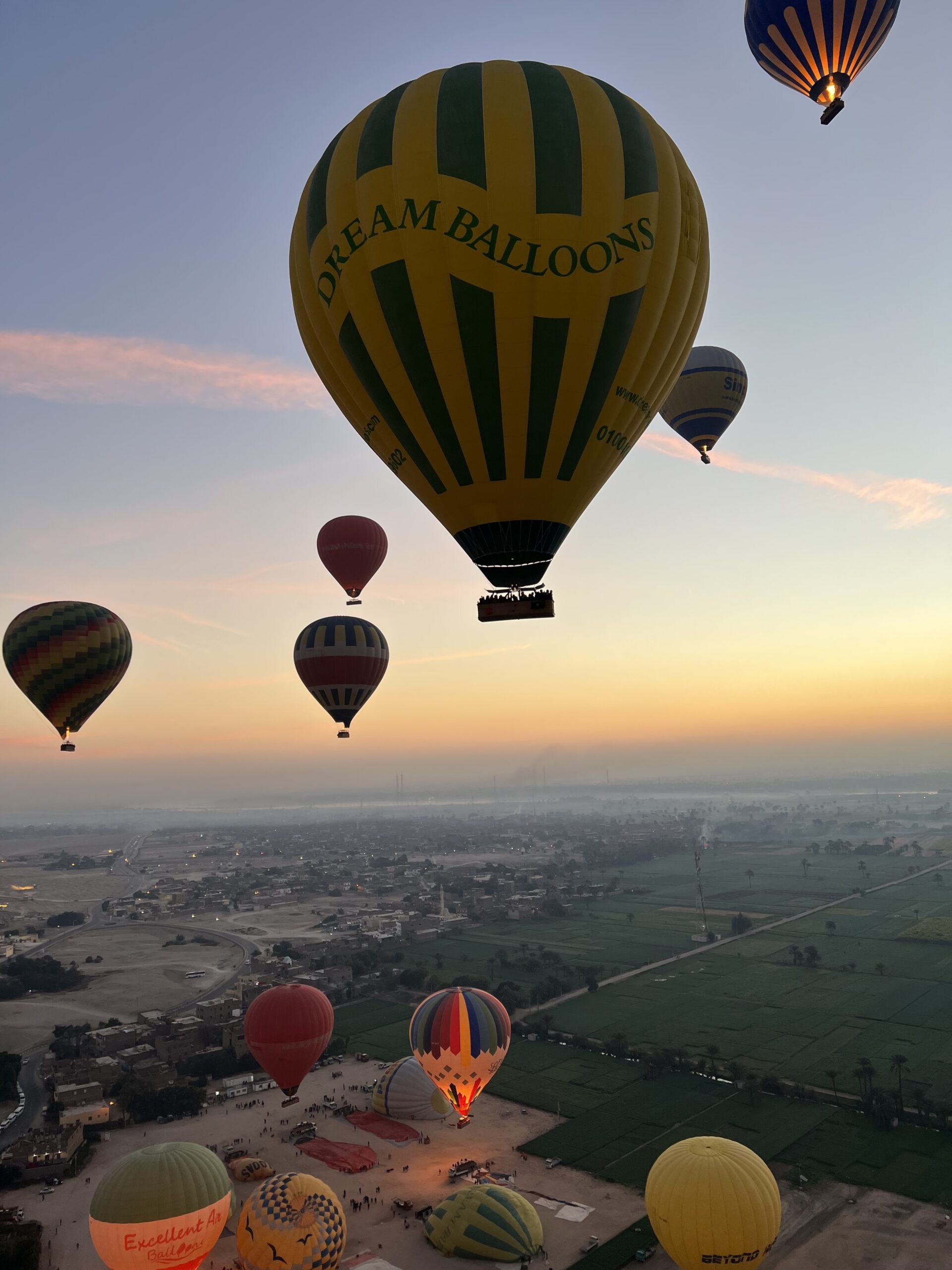 Egypt Balloons Hot air balloons in the sky above Egypt