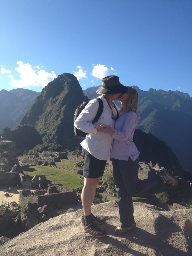 Kissing in Machu Picchu