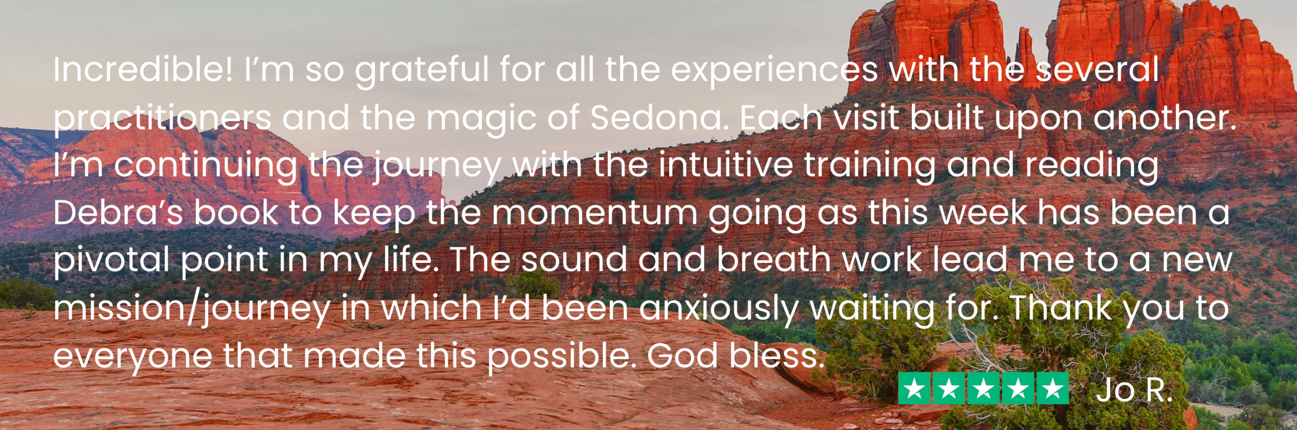 jo r - ssa testimonial - new Jo's Soul Adventure was "incredible...and the breathwork led me to a new mission/journey which I've been anxiously waiting for."