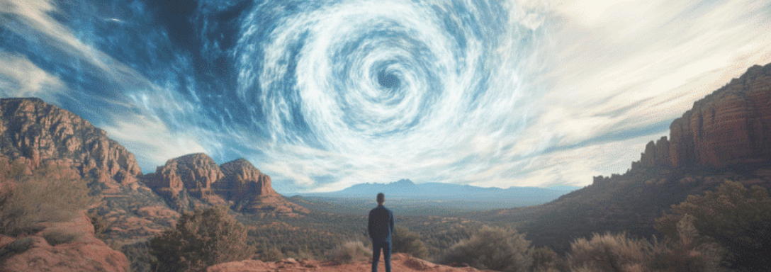 sedona vortex swirling clouds Sedona vortex with swirling clouds