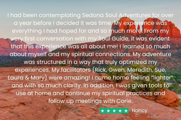 SSA Testimonial - Nancy Sedona Soul Adventures Testimonial